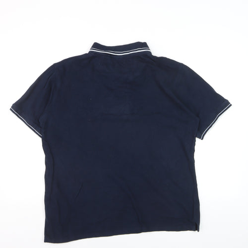 Lyle & Scott Men's Blue XL Cotton Polo Shirt with Logo