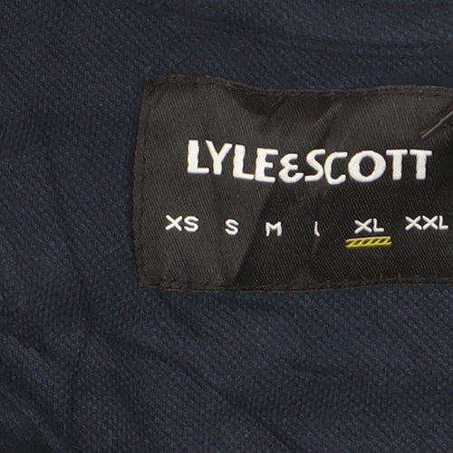 Lyle & Scott Men's Blue XL Cotton Polo Shirt with Logo