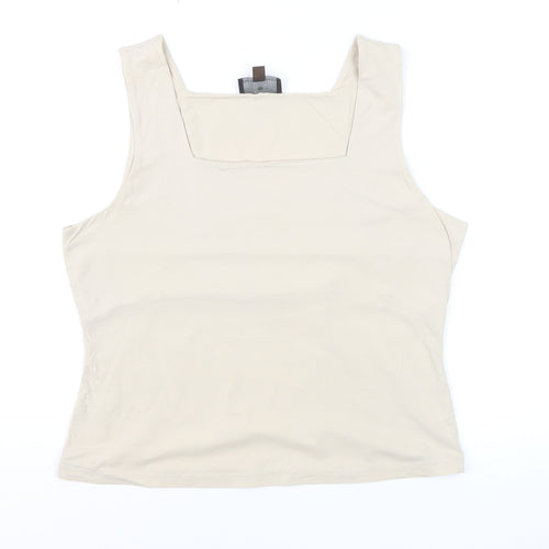 Fenn Wright Manson Women's Beige Cotton Elastane Tank Top Size 16