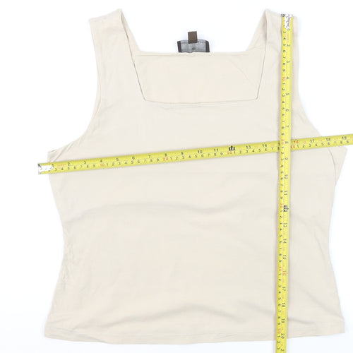 Fenn Wright Manson Women's Beige Cotton Elastane Tank Top Size 16