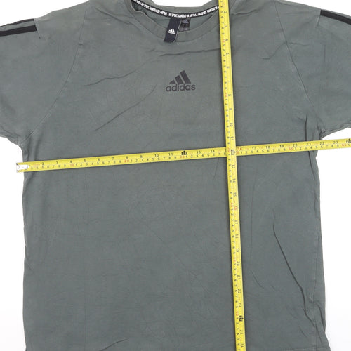 Adidas Men's Green Large Sports T-Shirt Short Sleeve Crew Neck