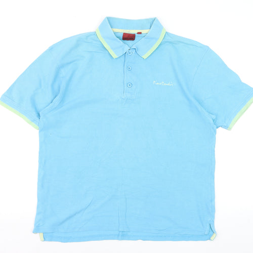 Pierre Cardin Men's Blue Cotton Polo Shirt Size M Classic Fit