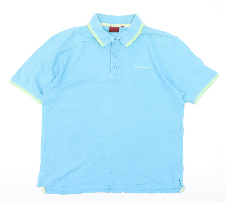 Pierre Cardin Men's Blue Cotton Polo Shirt Size M Classic Fit