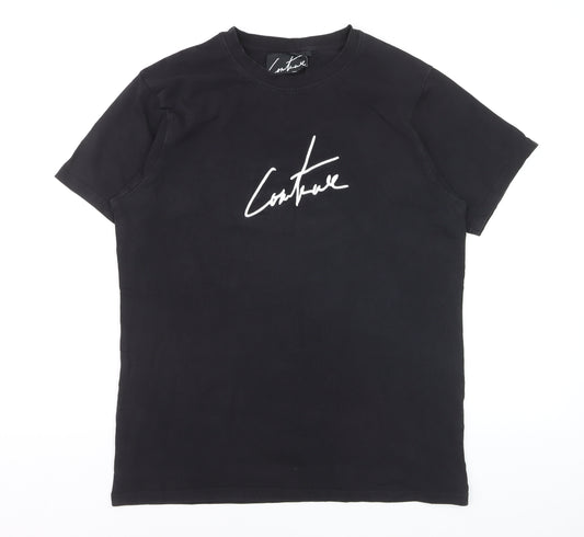 Couture Men's Black Logo Graphic T-Shirt Size L
