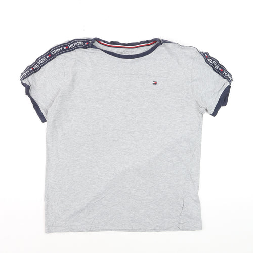 Tommy Hilfiger Men's Grey Medium Crew Neck Logo T-Shirt