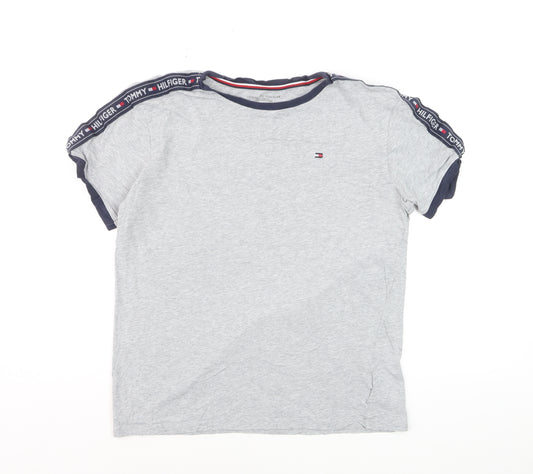 Tommy Hilfiger Men's Grey Medium Crew Neck Logo T-Shirt