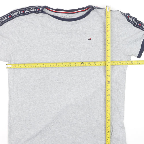 Tommy Hilfiger Men's Grey Medium Crew Neck Logo T-Shirt