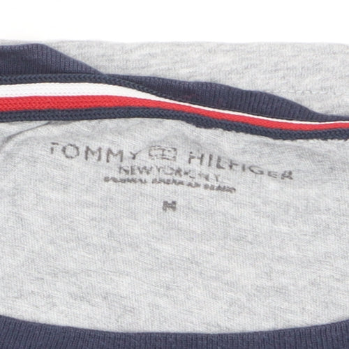 Tommy Hilfiger Men's Grey Medium Crew Neck Logo T-Shirt