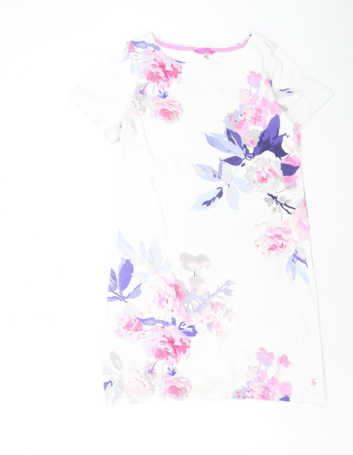 Joules Women's Multicoloured Floral Cotton T-Shirt Dress Size 12