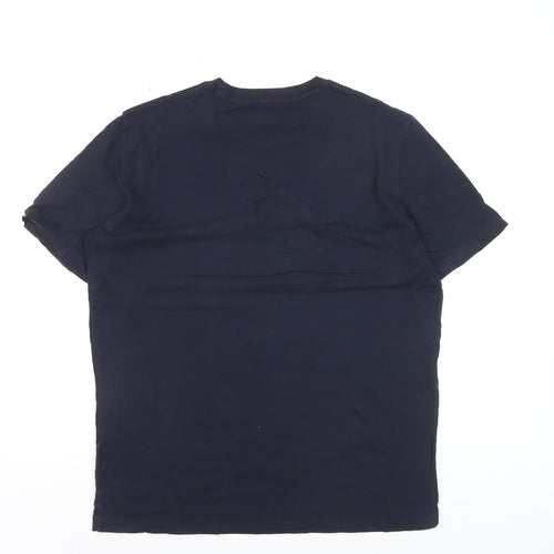 Armani Exchange Men’s Blue Slim Fit Logo Crew Neck T-Shirt Size S