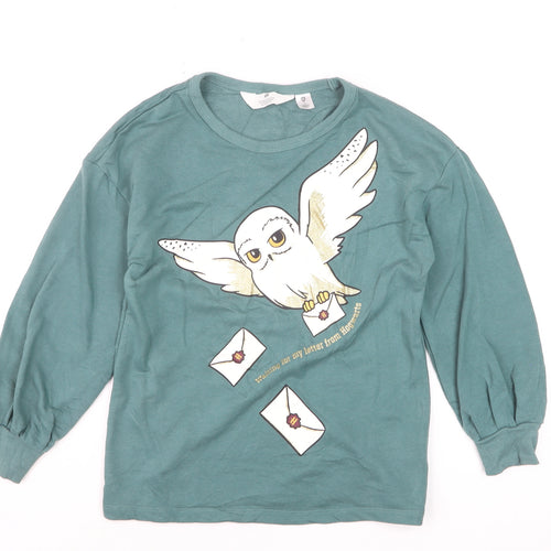 H&M Boys Green Harry Potter Owl Graphic Long Sleeve Sweatshirt 10 Years