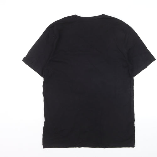 Hugo Boss Men's Black Cotton Crew Neck Regular Fit T-Shirt L