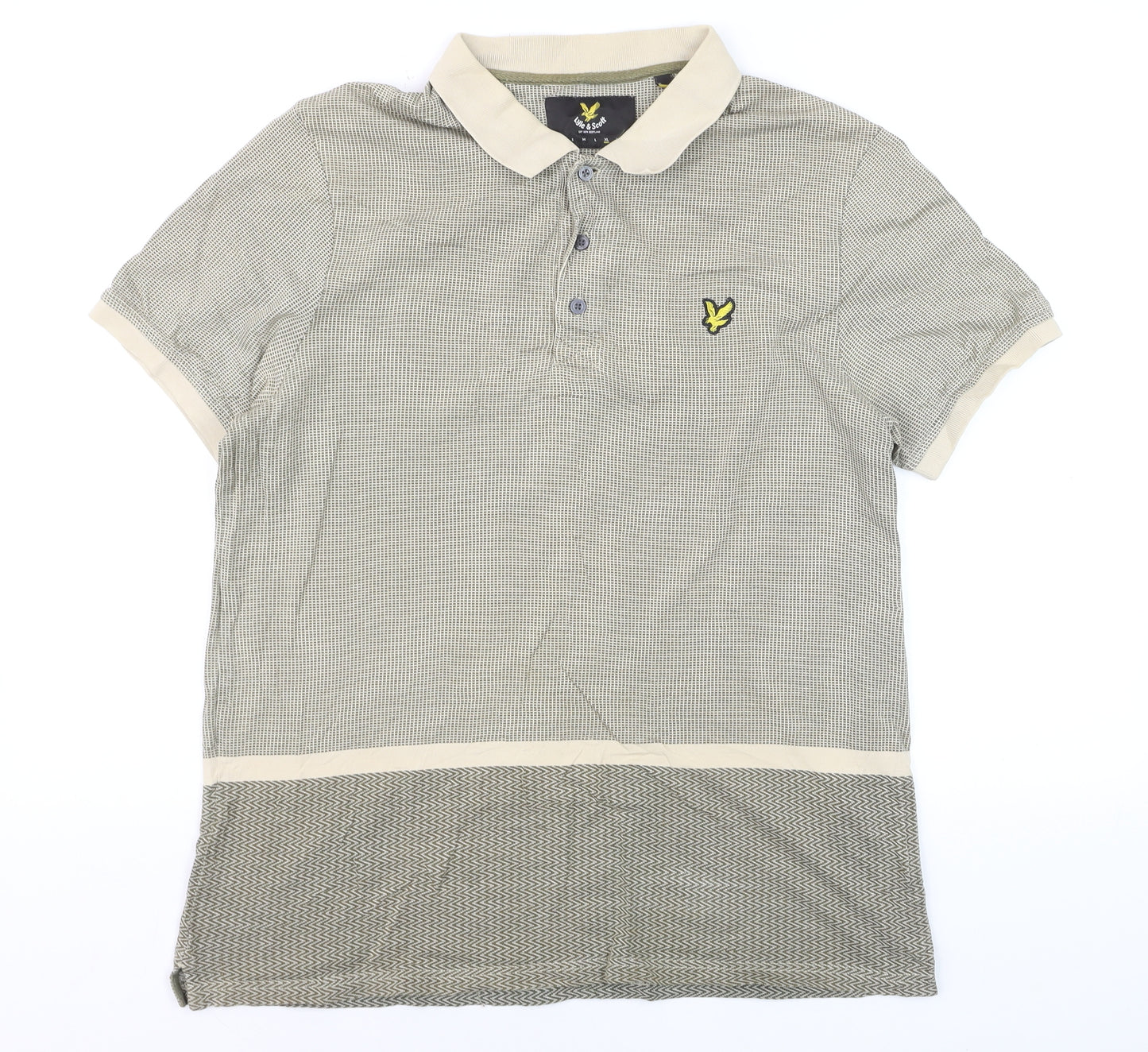 Lyle & Scott Men’s Beige XL Cotton Short Sleeve Polo Shirt