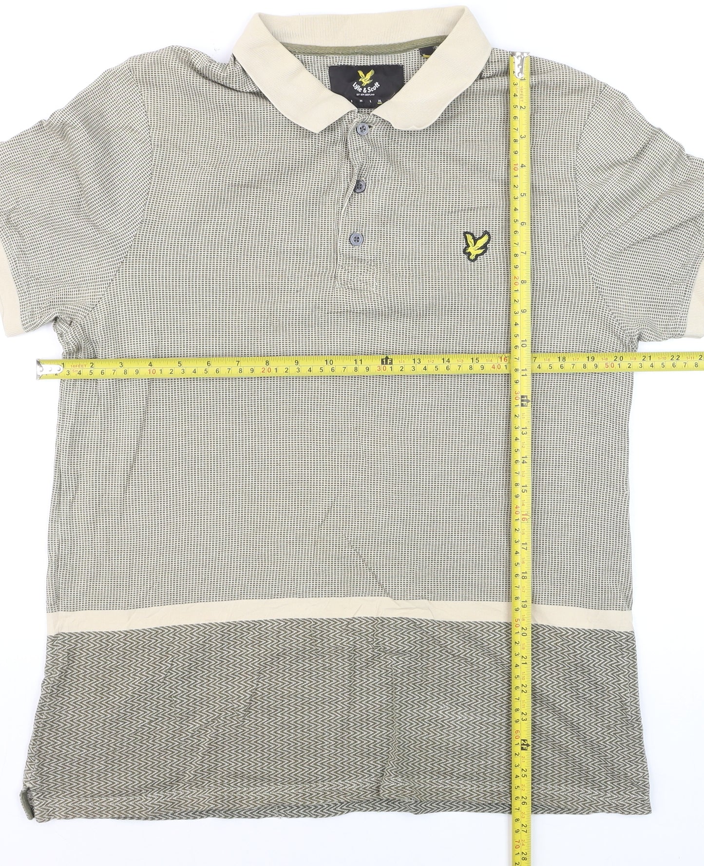Lyle & Scott Men’s Beige XL Cotton Short Sleeve Polo Shirt
