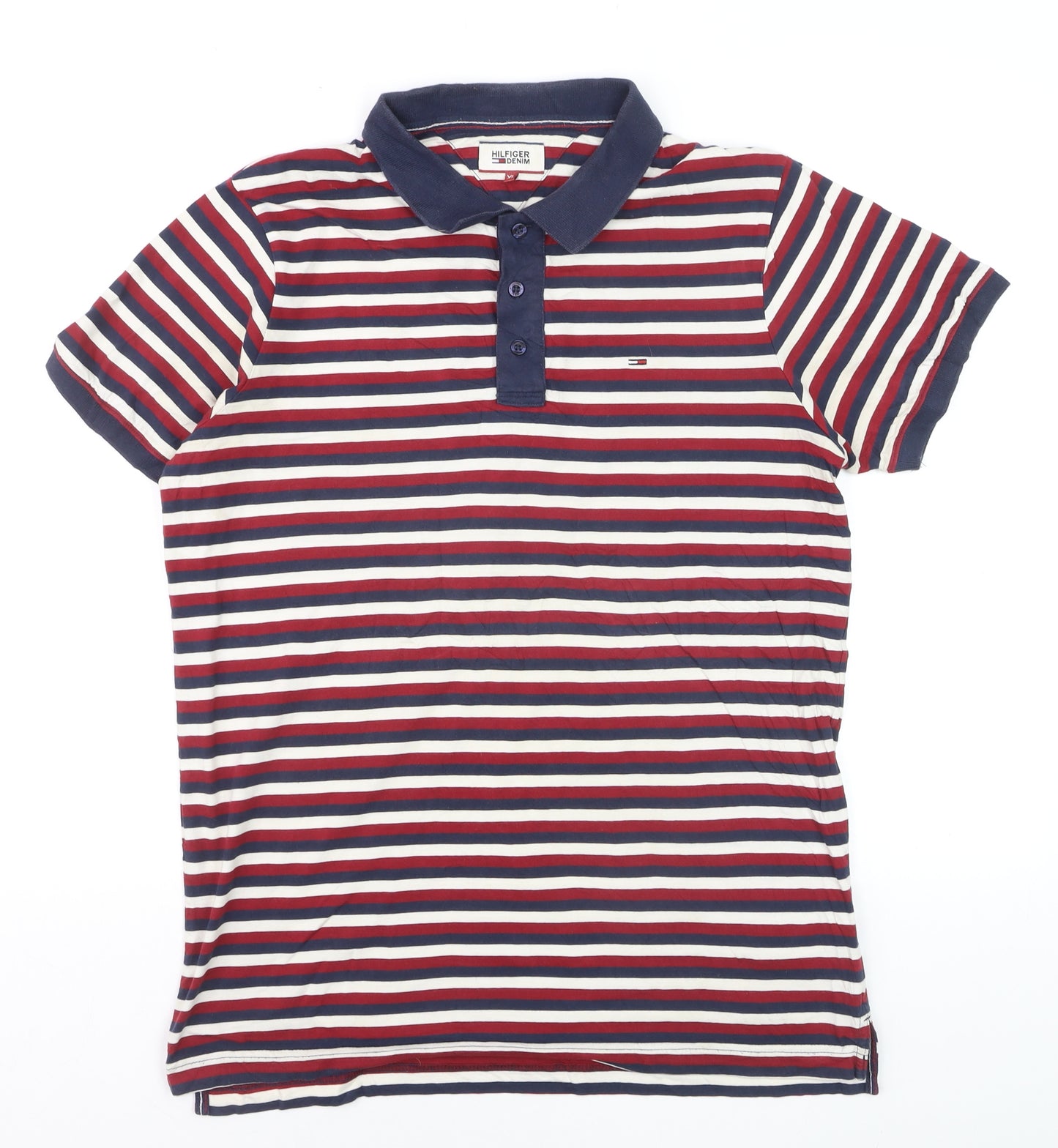 Hilfiger Denim Men's Multicoloured Striped Polo Shirt XL