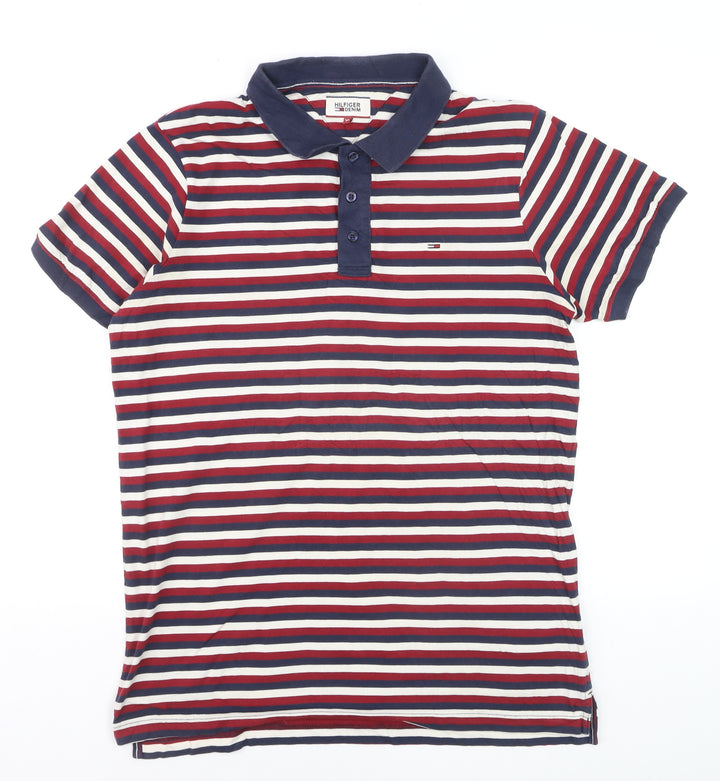Hilfiger Denim Men's Multicoloured Striped Polo Shirt XL