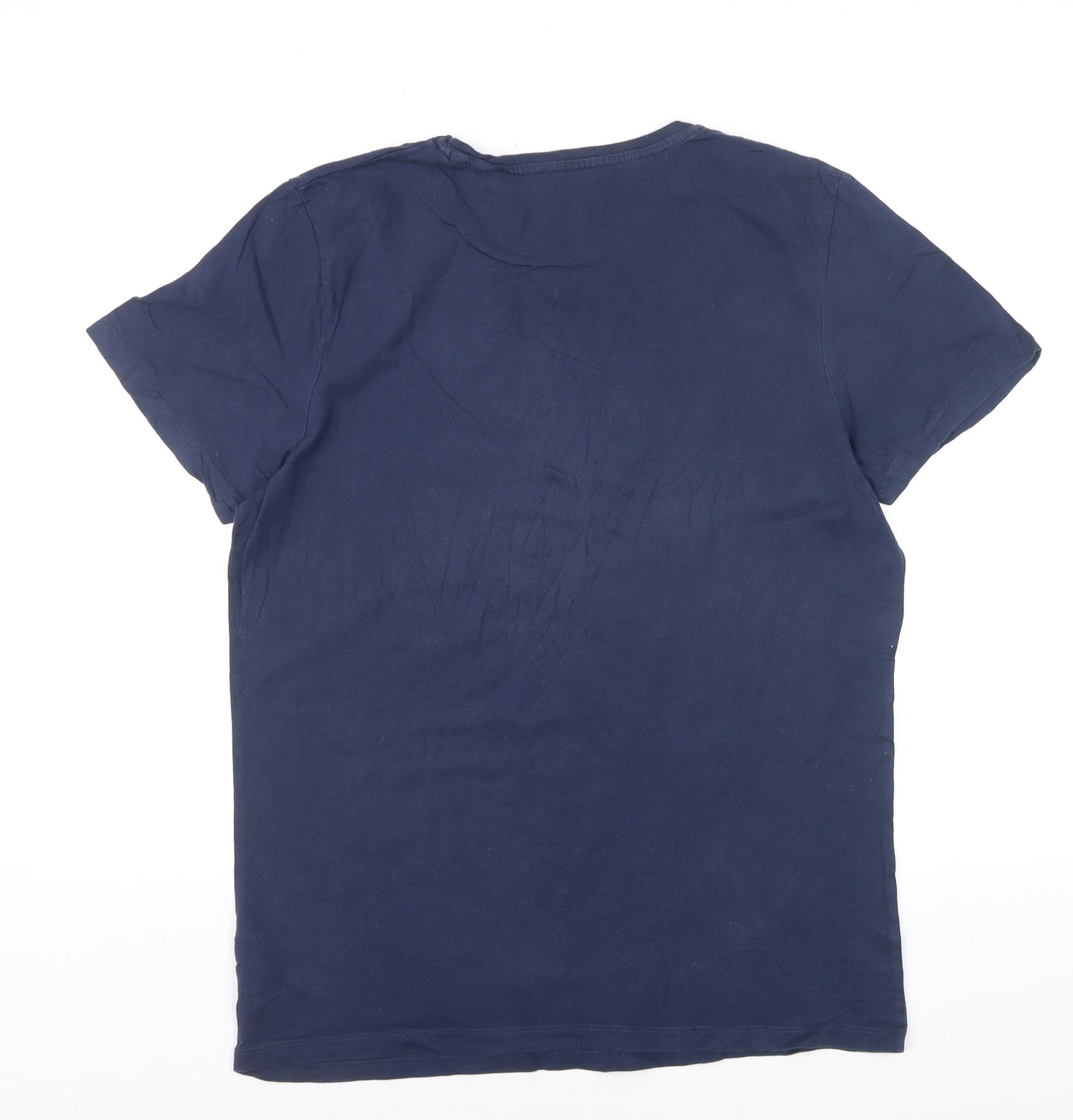 Jack & Jones Men's Blue Graphic Print T-Shirt Size L