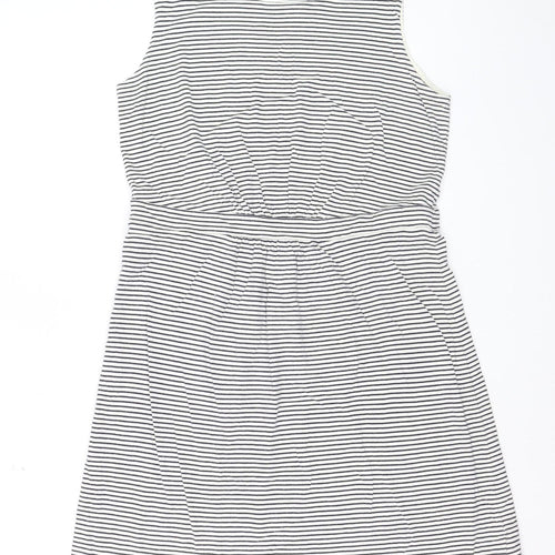 Boden Women Blue Striped A-Line Sleeveless Jersey Dress Size 16