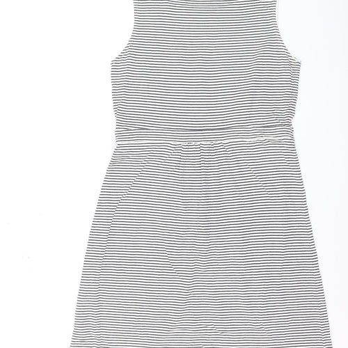 Boden Women Blue Striped A-Line Sleeveless Jersey Dress Size 16