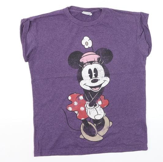 Disney Women's Purple Minnie Mouse Graphic T-Shirt Size 10