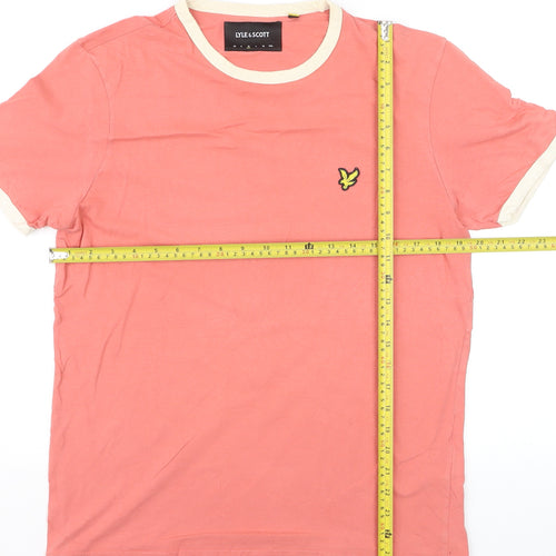 Lyle & Scott Men's Pink Crew Neck Short Sleeve Cotton T-Shirt M