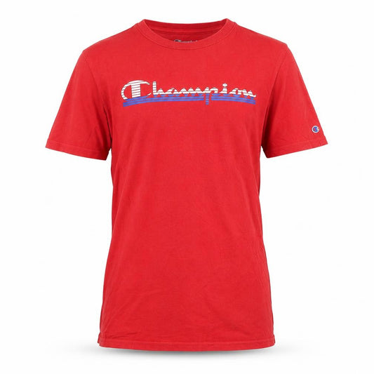 Champion Boys Red Graphic Logo T-Shirt Size 12-13 Years Short Sleeve Cotton