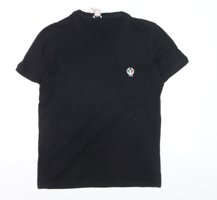 Dolce & Gabbana Men's Black Crew Neck Short Sleeve T-Shirt Size M