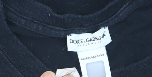 Dolce & Gabbana Men's Black Crew Neck Short Sleeve T-Shirt Size M