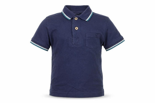 FatFace Boys Navy Blue Polo Shirt Size 4-5 Years Cotton Casual Top