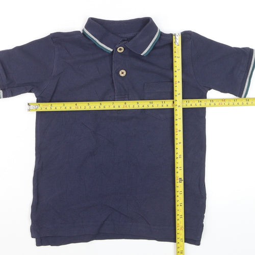 FatFace Boys Navy Blue Polo Shirt Size 4-5 Years Cotton Casual Top