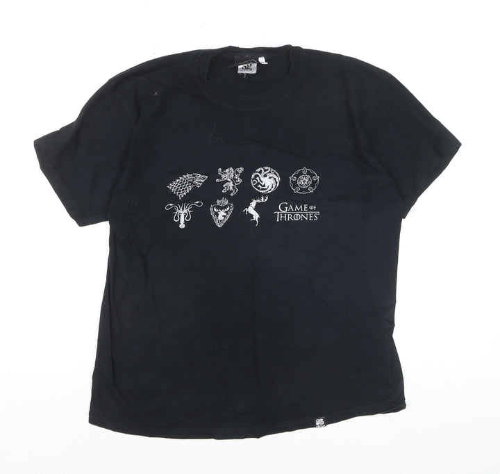 Game of Thrones Women's Black Cotton Short Sleeve T-Shirt Size S