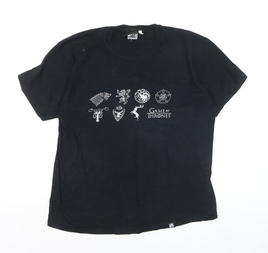 Game of Thrones Women's Black Cotton Short Sleeve T-Shirt Size S