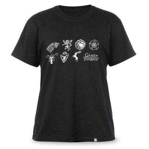 Game of Thrones Women's Black Cotton Short Sleeve T-Shirt Size S