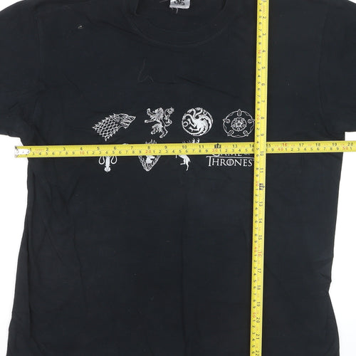 Game of Thrones Women's Black Cotton Short Sleeve T-Shirt Size S
