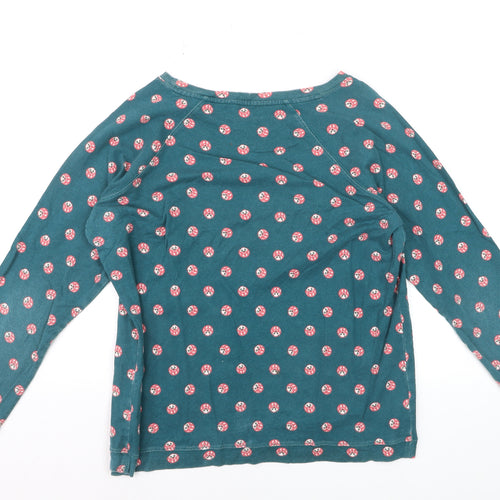 Cath Kidston Women's Blue Floral Long Sleeve Cotton T-Shirt Size M