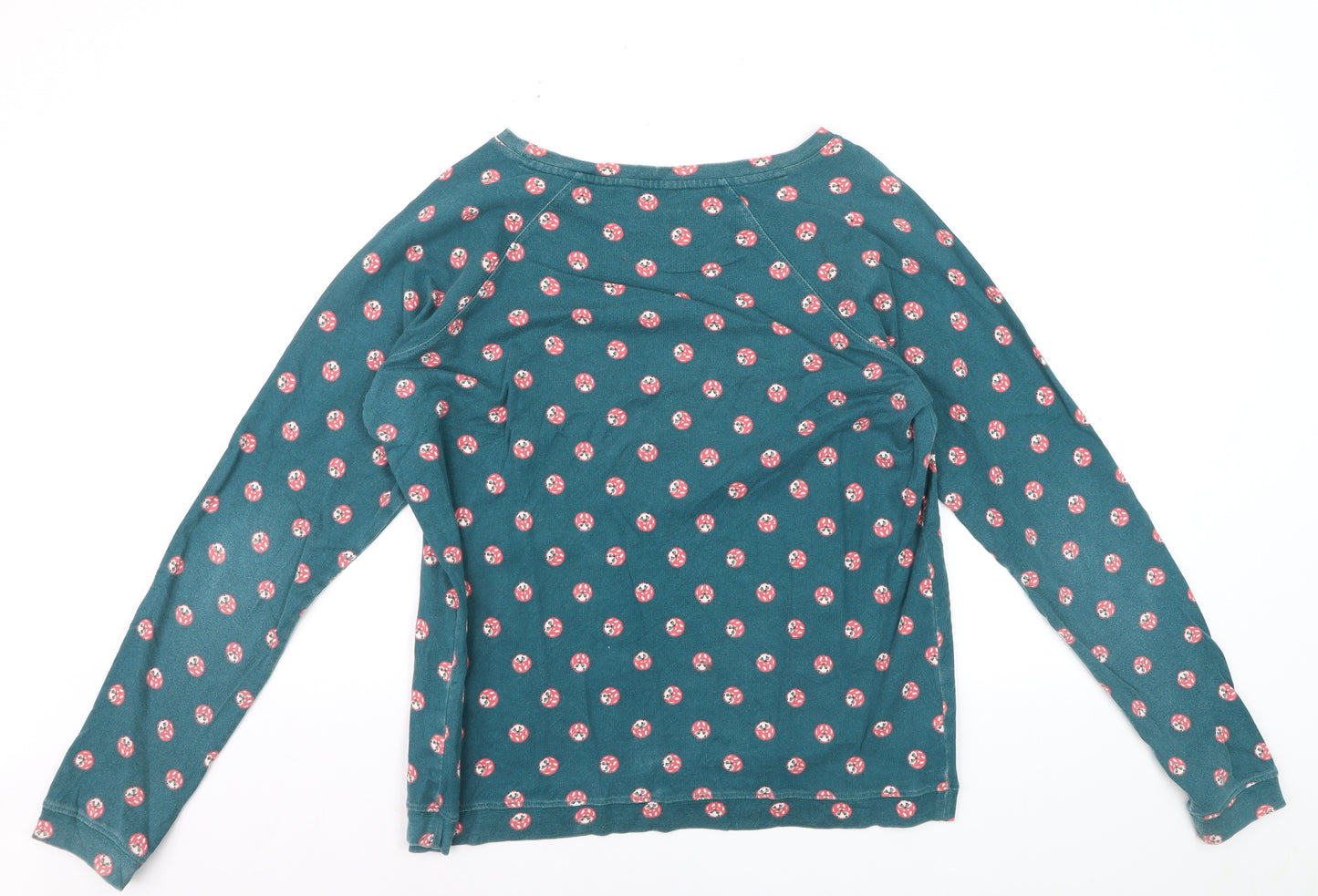 Cath Kidston Women's Blue Floral Long Sleeve Cotton T-Shirt Size M