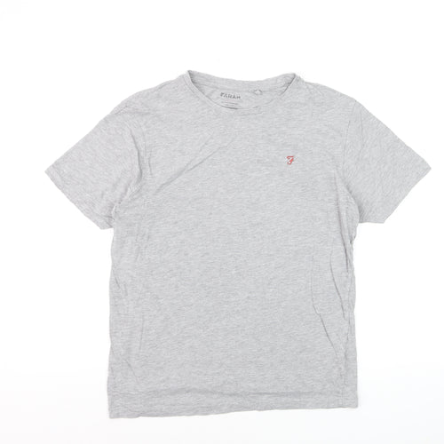 Farah Men's Grey Cotton Jersey Crew Neck Short Sleeve T-Shirt M