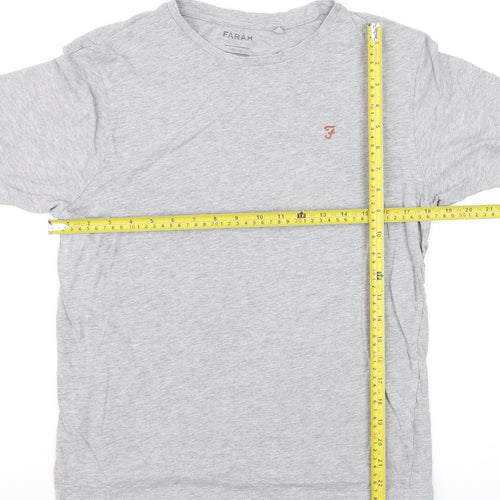 Farah Men's Grey Cotton Jersey Crew Neck Short Sleeve T-Shirt M