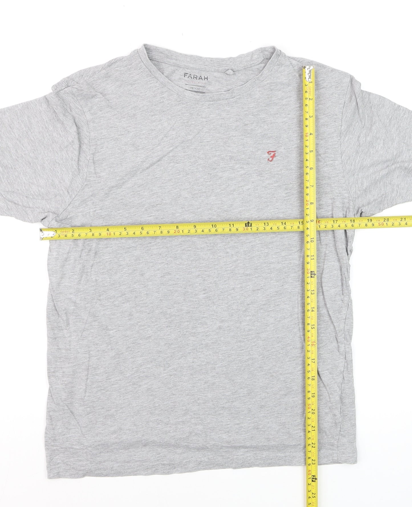 Farah Men's Grey Cotton Jersey Crew Neck Short Sleeve T-Shirt M