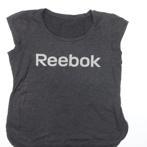 Reebok Womens Grey Short Sleeve Crew Neck T-Shirt Size L