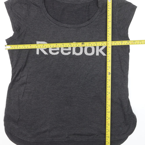 Reebok Womens Grey Short Sleeve Crew Neck T-Shirt Size L