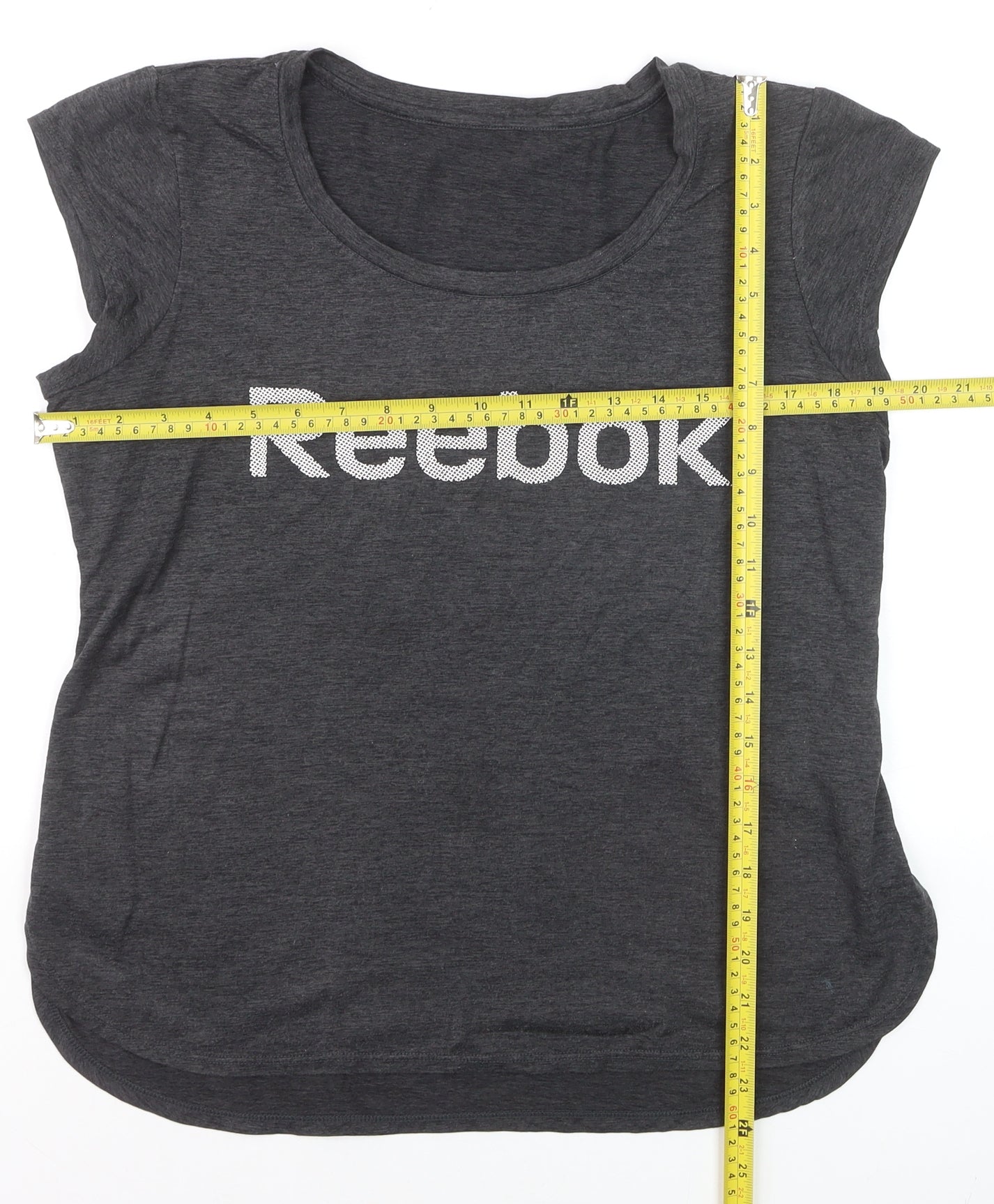 Reebok Womens Grey Short Sleeve Crew Neck T-Shirt Size L
