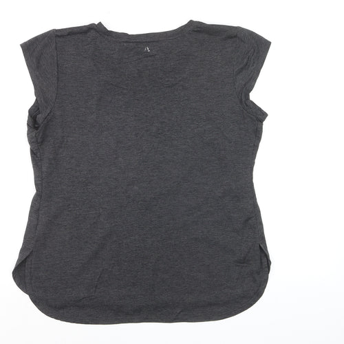 Reebok Womens Grey Short Sleeve Crew Neck T-Shirt Size L