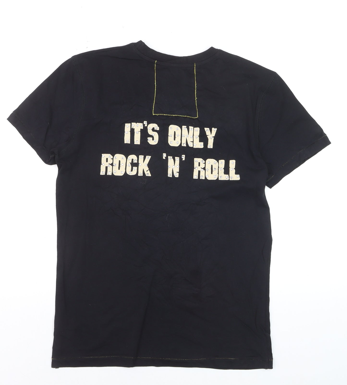 Amplified Women's Black Sequin Rolling Stones T-Shirt Size S