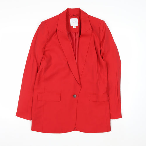 Next Women Red Single-Breasted Blazer UK 8 Tailored Jacket