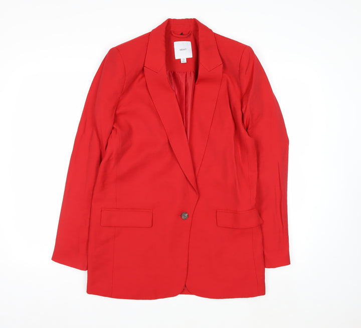 Next Women Red Single-Breasted Blazer UK 8 Tailored Jacket