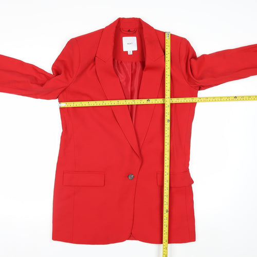 Next Women Red Single-Breasted Blazer UK 8 Tailored Jacket