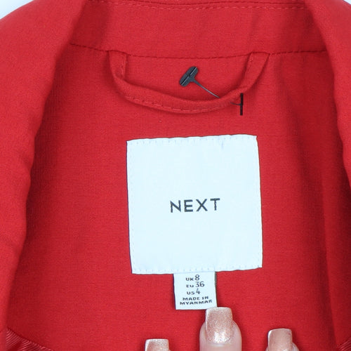 Next Women Red Single-Breasted Blazer UK 8 Tailored Jacket
