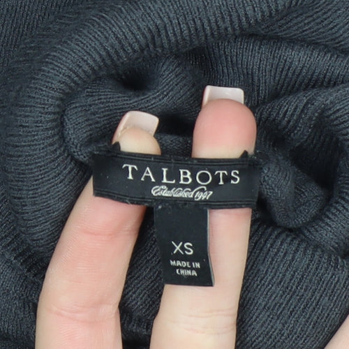 Talbots Women Black XS Roll Neck Long Sleeve Knit Jumper