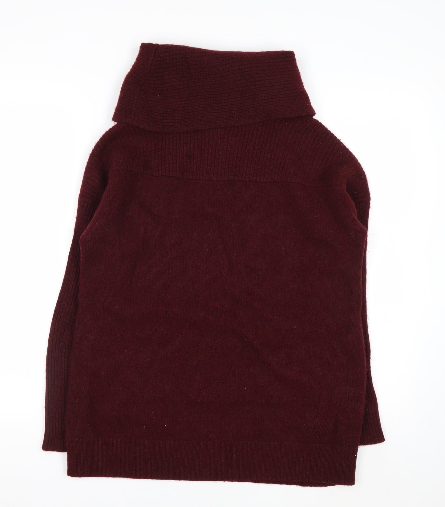 Tahari Womens Burgundy Wool Blend Roll Neck Long Sleeve Jumper M